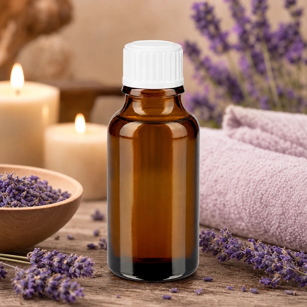 Apothekenflasche braun 20ml Schraubverschluss weiß Standard Kompakte Apothekerflasche aus braunem Glas 20ml weißer Verschluss für Naturkosmetik geeignet