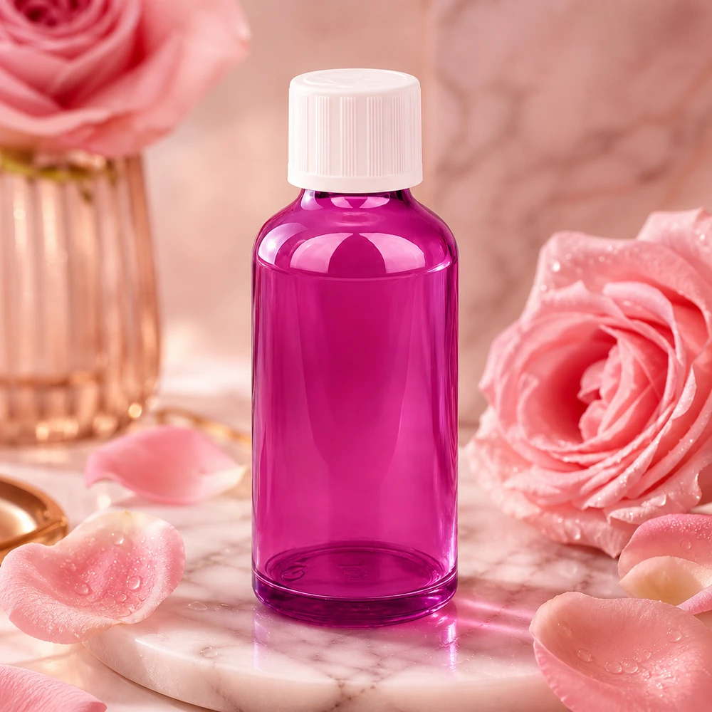 Flacone contagocce da 50 ml 1,2 mm bianco Standard Child-resistant PurpleLine.UT18/50 Pratico flacone contagocce viola con capacità di 50 ml e tappo bianco ergonomico