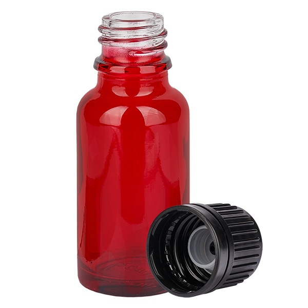 20ml Globuliflasche 3mm Giessring schwarz Originalitätsverschluss RedLine UT18/20