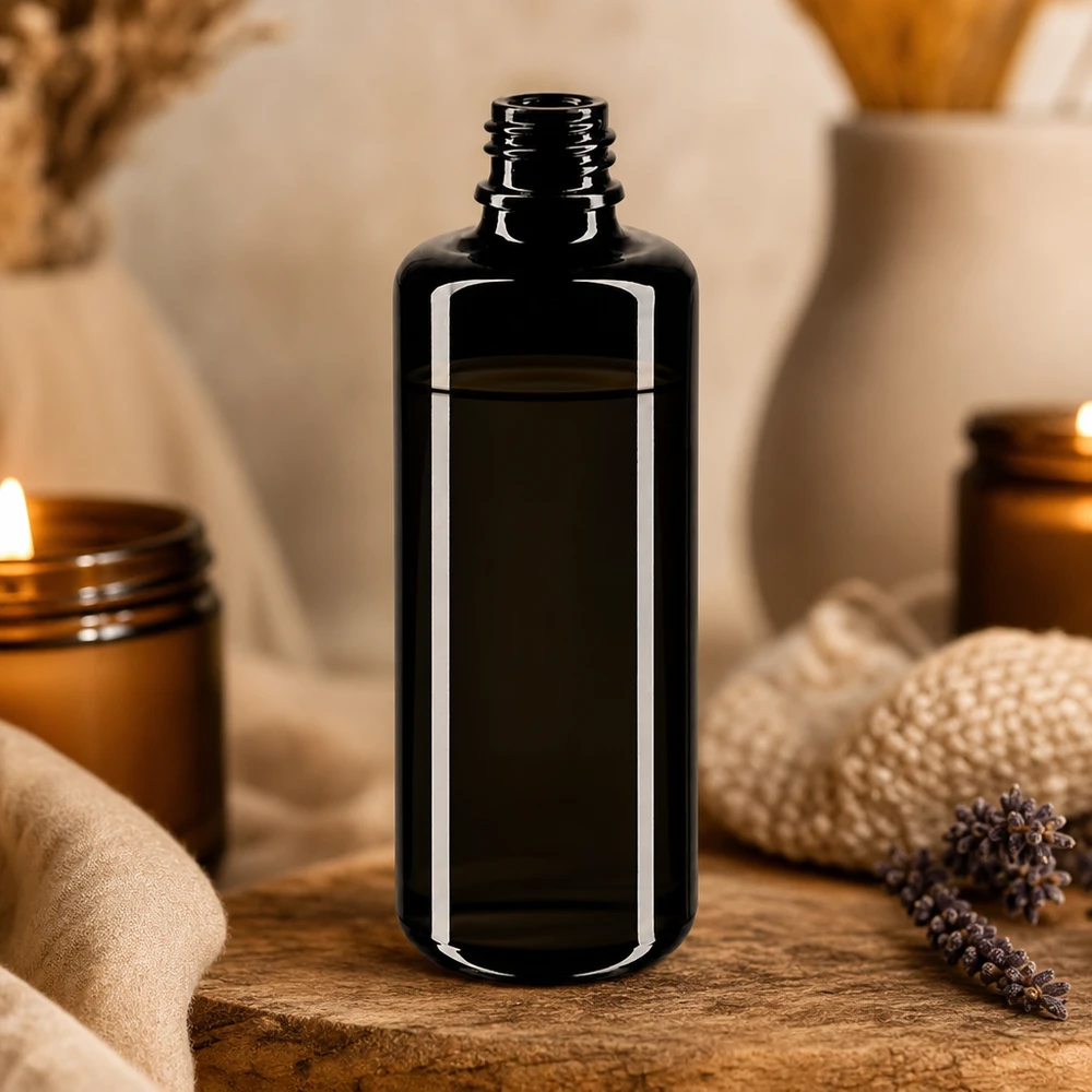 Violettglas Flasche 50ml DIN 18 (Mironglas) Praktische Tropfflasche Orion 50ml aus Miron Violettglas mit breiter Öffnung für einfaches Befüllen