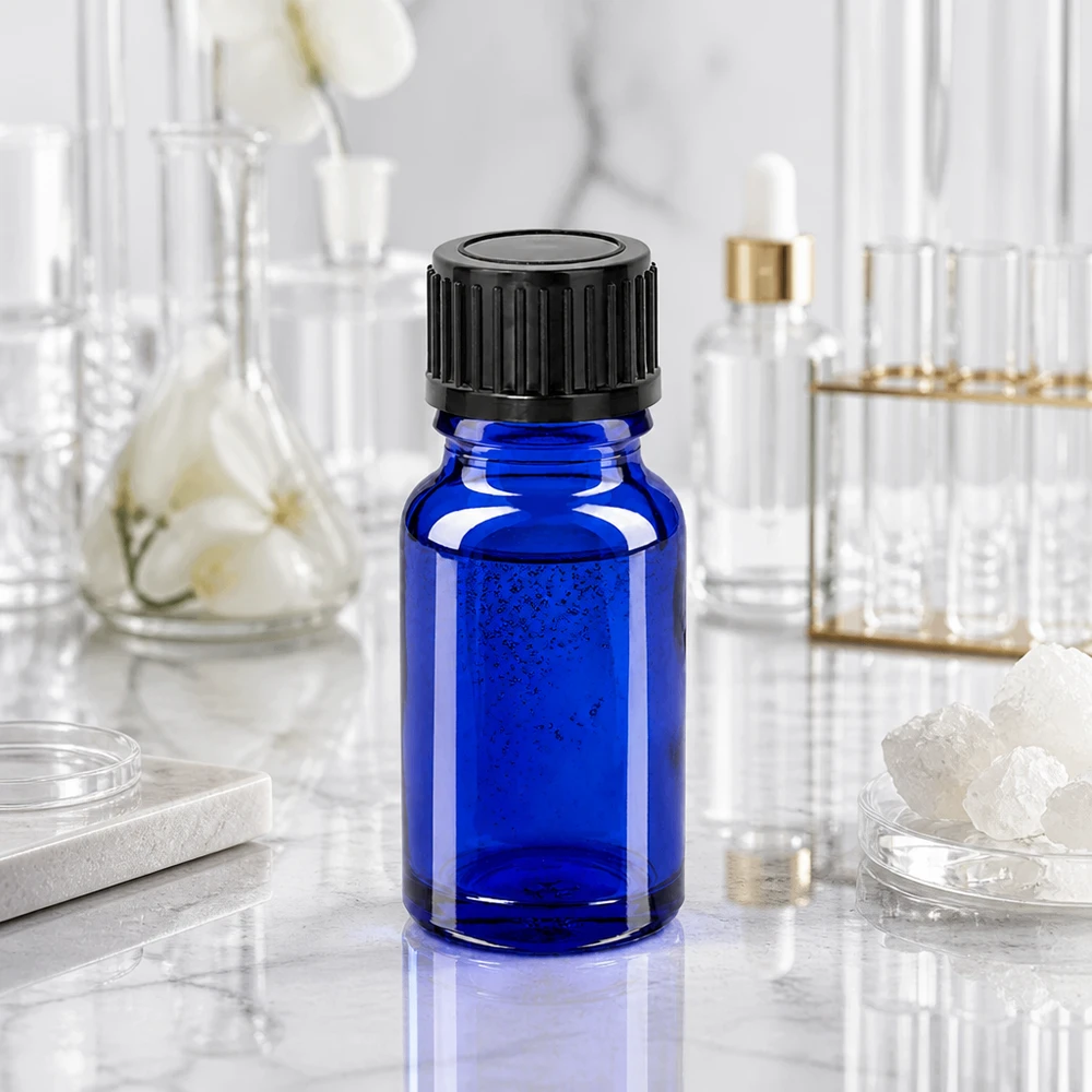 10ml Flasche 11mm Schraubverschluss schwarz Standard BlueLine UT18/10 10ml Flasche 11mm Schraubverschluss schwarz Standard BlueLine UT18/10