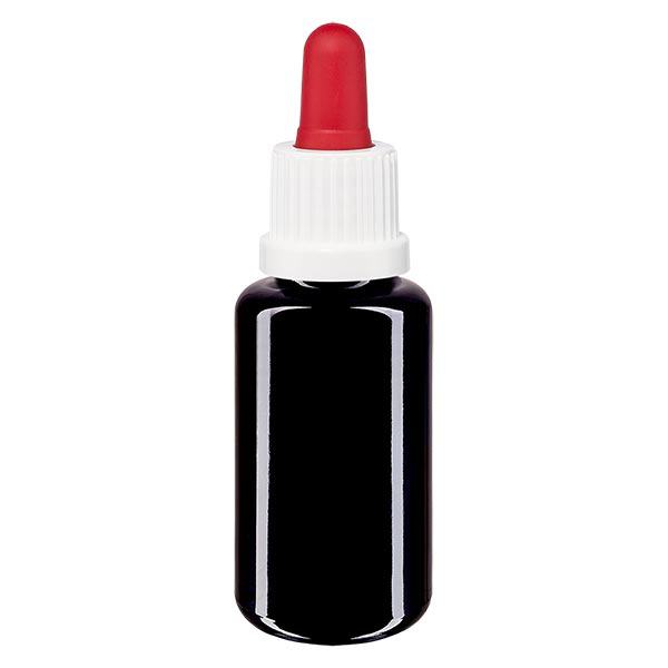 Bottiglia da farmacia viola 20ml pipetta bianco/rosso OV Bottiglia da farmacia viola 20ml pipetta bianco/rosso OV