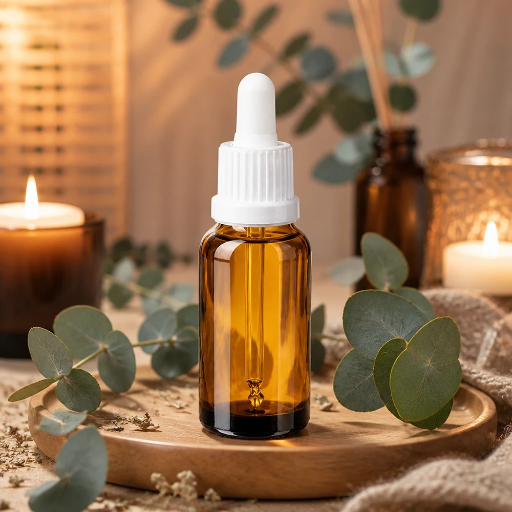 20ml Pipettenflasche weiß Originalitätsverschluss BrownLine UT18/20 Lichtschutz-Glasflasche 20ml mit weißem Pipettenverschluss - optimal für lichtempfindliche Öle