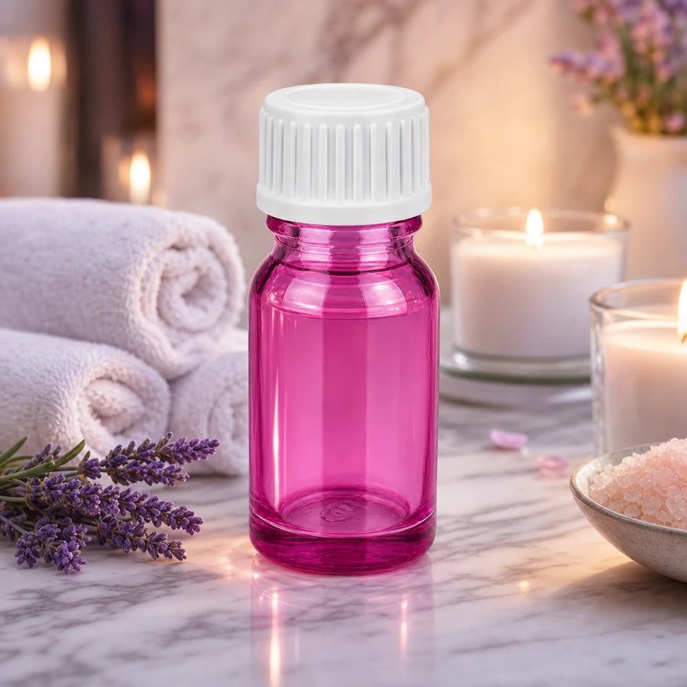 10ml (Globuli)Flasche.. 3mm Giessring weiß Standard PurpleLine. UT18/10 Elegante 10ml Violettglasflasche mit weißem Deckel perfekt für selbstgemachte Aromamischungen