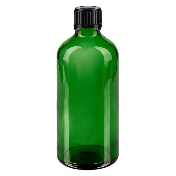 Flacone contagocce verde da 100 ml STD nero/1mm ApoGlas Flacone contagocce verde da 100 ml STD nero/1mm ApoGlas