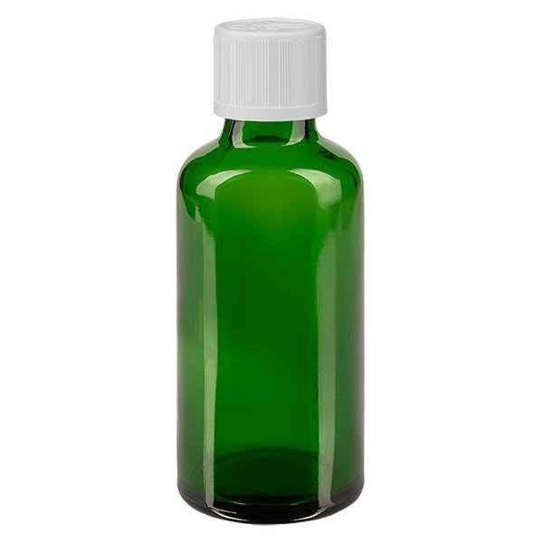 Flacone contagocce verde da 50 ml. STD KiSi bianco/1,2 mm ApoGlas Flacone contagocce verde da 50 ml. STD KiSi bianco/1,2 mm ApoGlas