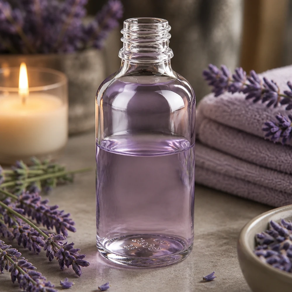 Klarglas Flasche 50ml DIN 18 Handliche 50ml klare ApoGlas Flasche aus UV-beständigem Glas für Naturkosmetik
