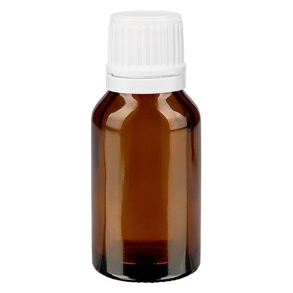 Bottiglia da farmacia marrone da 30ml. SV OV bianco/11mm ApoGlas Bottiglia da farmacia marrone da 30ml. SV OV bianco/11mm ApoGlas