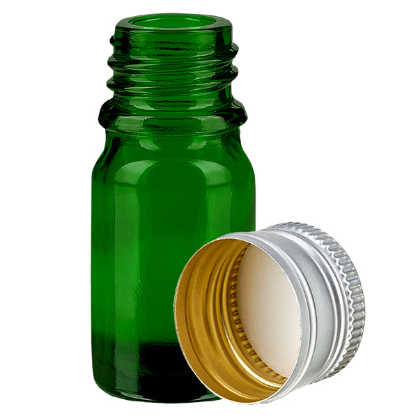 5ml Flasche 11mm Schraubverschluss Alu-Silber Standard GreenL. UT18/5
