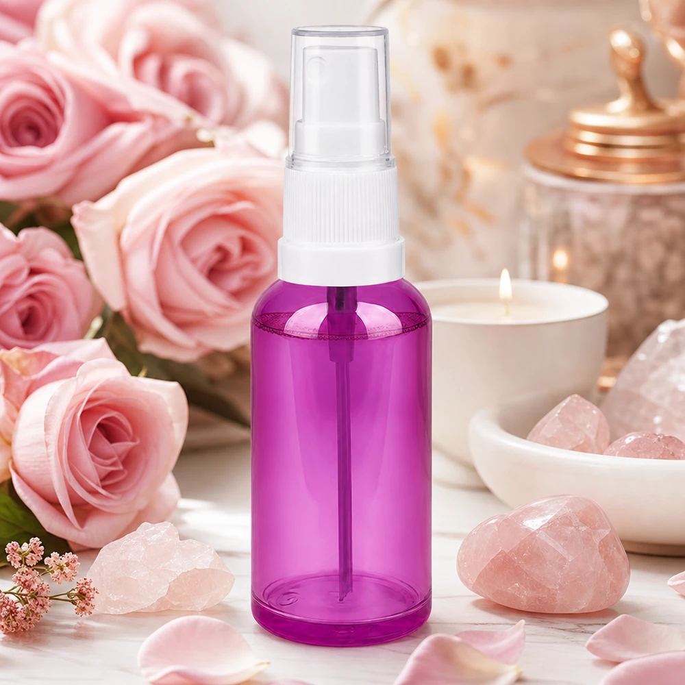 Flacone spray da 50 ml bianco/trasparente Standard PurpleLine UT18/50 Pratico flacone PurpleLine da 50 ml con testina ergonomica di colore bianco