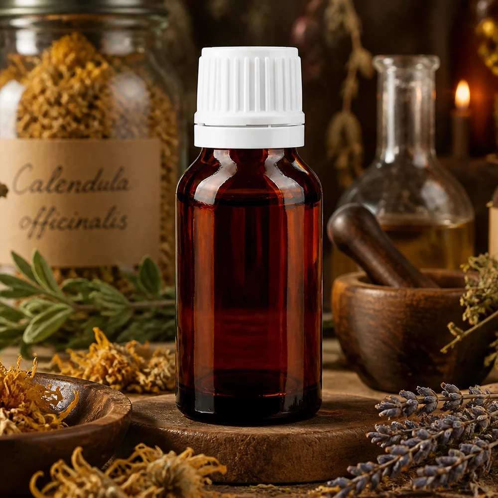 Apothekenflasche braun 15ml Schraubverschluss weiß Originalitätsverschluss Hermetisch verschlossene Apothekenflasche 15ml braun weiß für Kräuterextrakte und Tinkturen