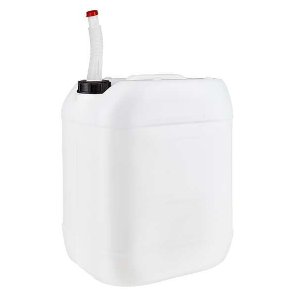 Tanica da 20 litri con tubo di scarico flessibile Tanica da 20 litri con tubo di scarico flessibile