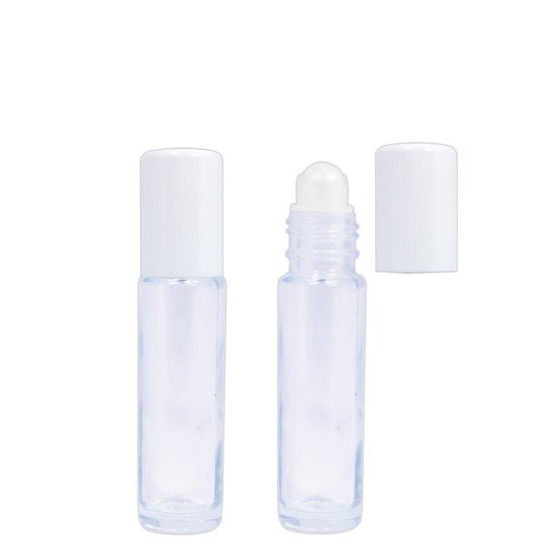 Rullo deodorante (roll-on) 10 ml in vetro trasparente completo Rullo deodorante (roll-on) 10 ml in vetro trasparente completo