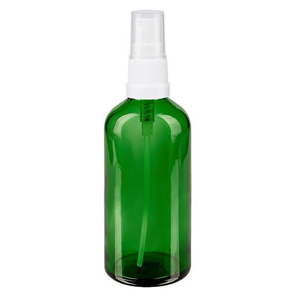 Apothekenflasche grün 100ml Sprayaufsatz weiß