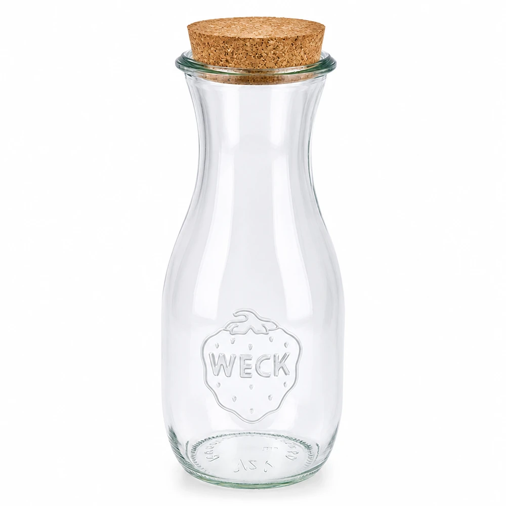 Bottiglia da succo da 530 ml WECK RR60 con tappo in sughero naturale WECK bottiglia per succhi di frutta 530ml in vetro con chiusura in sughero naturale RR60 barattolo trasparente vuoto per conserve barattolo di stoccaggio