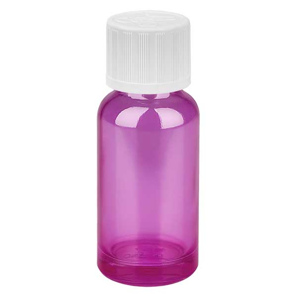 20ml Flasche 11mm Schraubverschluss weiß Standard Kindersicher PurpleLine UT18/20