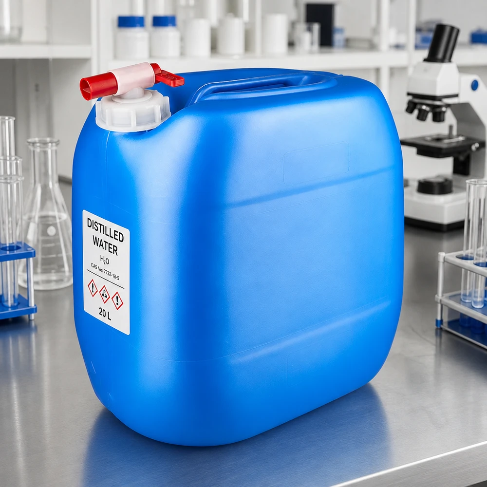 Kanister 30 Liter blau mit Auslaufhahn Blauer Kunststoffkanister mit Auslaufhahn für sichere Lagerung von 30 Litern Destillat