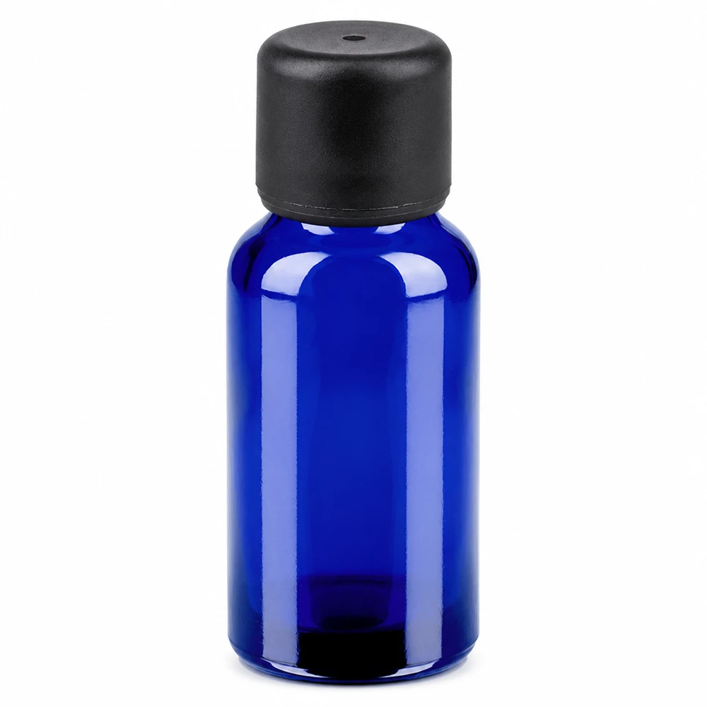 Flacon 20ml 6mm SV noir STD BlueLine UT18/20 Flacon bleu compact de 20 ml STD BlueLine avec bouchon SV noir pour une utilisation mobile