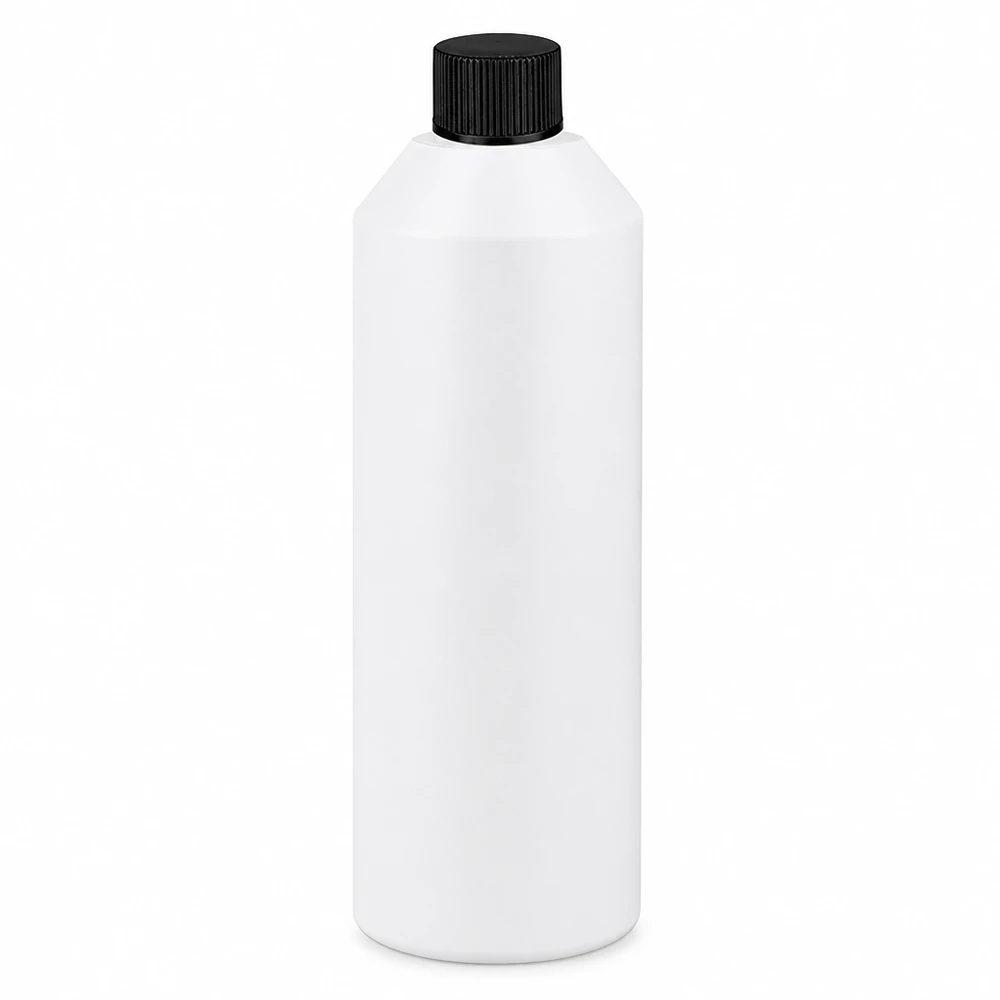 Flacon de pharmacie HDPE 250ml blanc avec bouchon vissable noir Flacon rond blanc de 250 ml en HDPE avec bouchon noir, idéal pour la pharmacie et les cosmétiques
