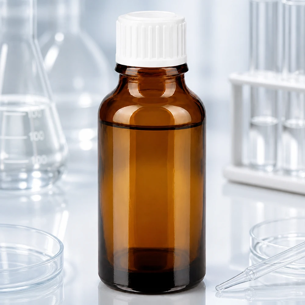 Hochwertige 20ml Braunglasflasche mit kindersicherem Weißverschluss ApoGlas