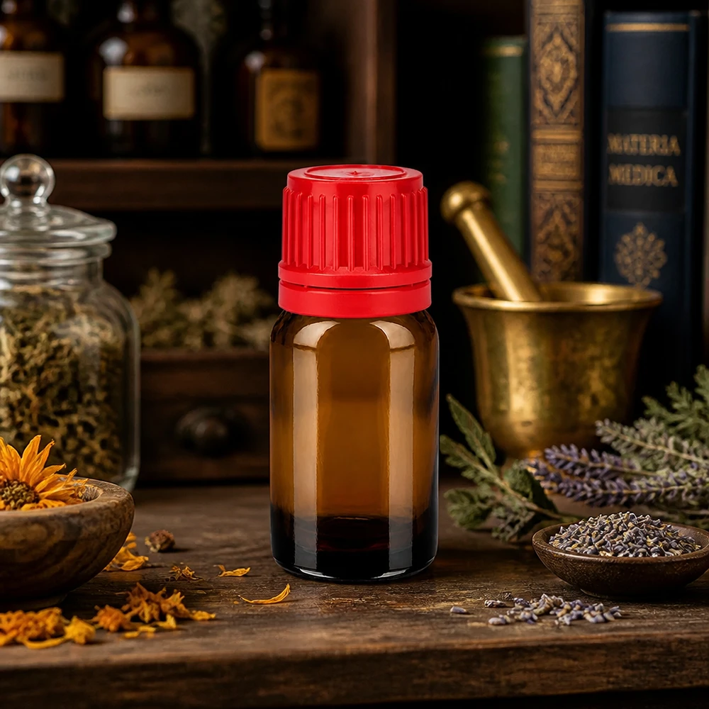 Flacone BrownLine da 10 ml con tappo a vite rosso perfetto per cosmetici fai da te e rimedi naturali