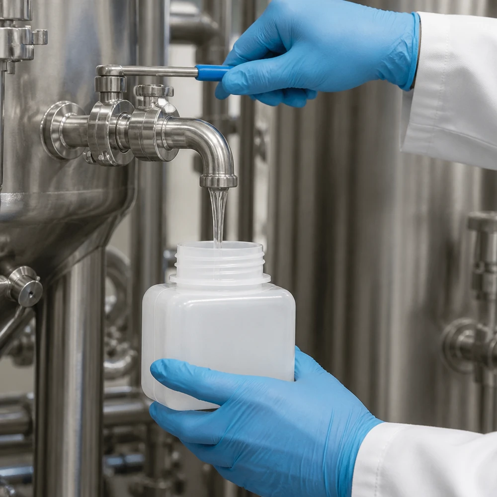 Flacon pour produits chimiques de 250 ml en PE-HD, couleur naturelle, adapté aux échantillons liquides dans l'industrie pharmaceutique