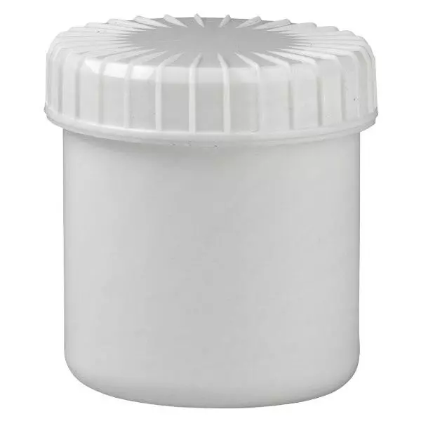 weiße Schraubdose 75 ml mit gerilltem Deckel