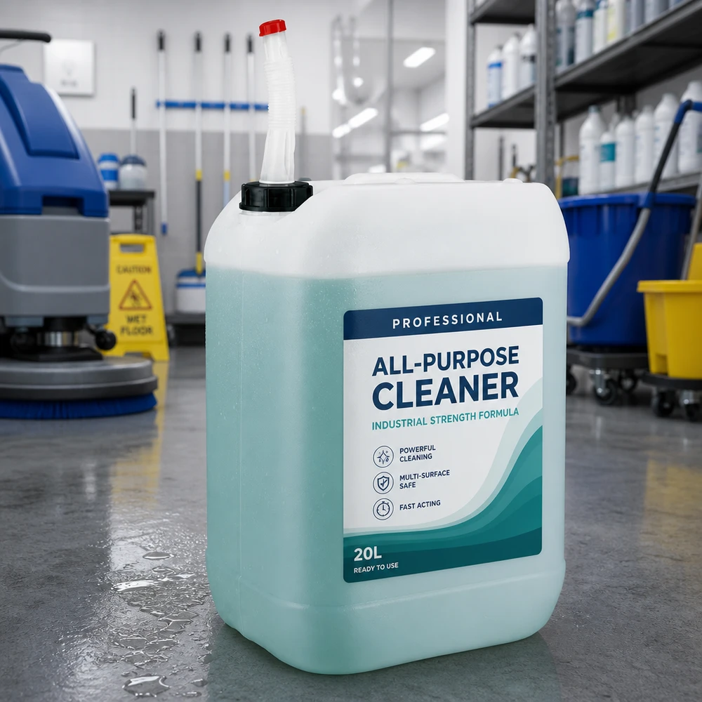 Kanister 25 Liter mit Auslaufrohr Flex Stapelbarer 25 Liter UN-Kanister mit Flex-Auslaufrohr für chemische Reinigungskonzentrate