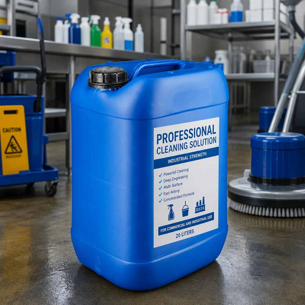 Kanister 25 Liter blau mit Schraubverschluss Originalitätsverschluss Rechteckiger 25L Blaukanister mit OV für konzentrierte Mehrzweckreiniger im Großhandel