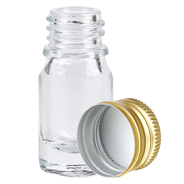 5ml Flasche 11mm Schraubverschluss Alu-Gold Standard ClearLine UT18/5