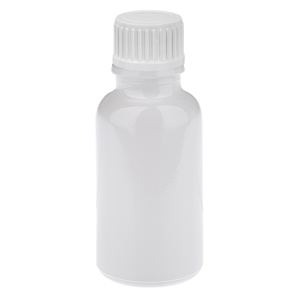 Flacone contagocce da 20 ml con tappo bianco standard da 0,9 mm WhiteLine UT18/20 Flacone contagocce da 20 ml con tappo bianco standard da 0,9 mm WhiteLine UT18/20