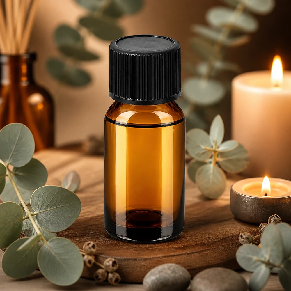 Flacone contagocce da 10 ml serie BrownLine con tappo nero per farmacie e laboratori