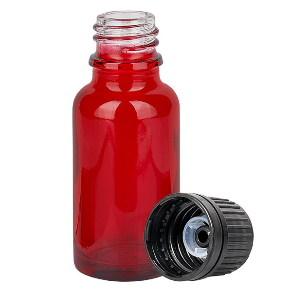 20ml Globuliflasche 8mm Giessring schwarz Originalitätsverschluss RedLine UT18/20