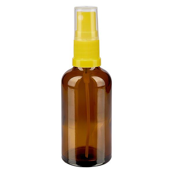 Apothekenflasche braun 50ml Sprayaufsatz gelb