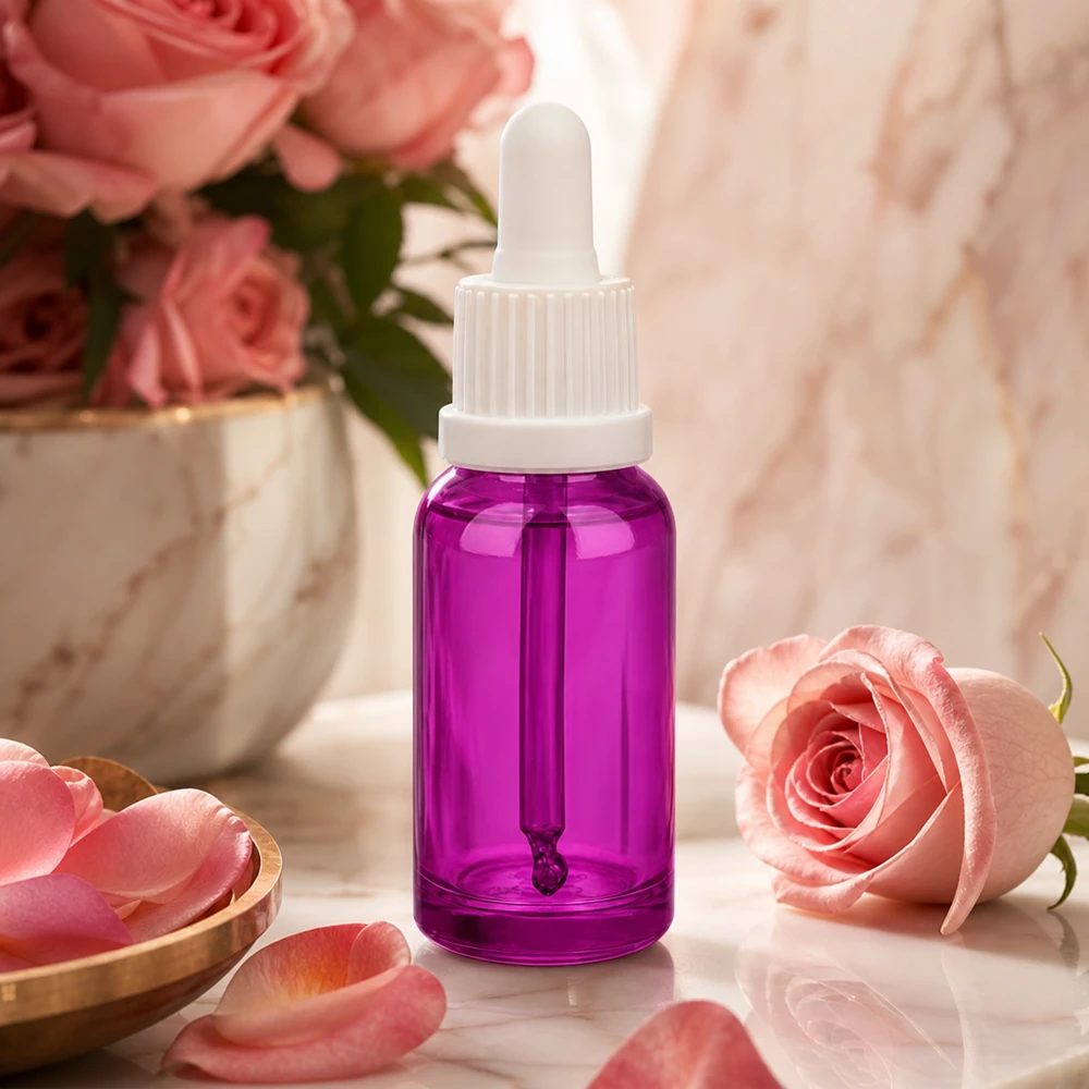 20ml Pipettenflasche weiss Originalität Schraubverschlusserschluss PurpleLine UT18/20 Premium 20ml Pipettenflasche violett mit weißem Verschluss für professionelle Kosmetik