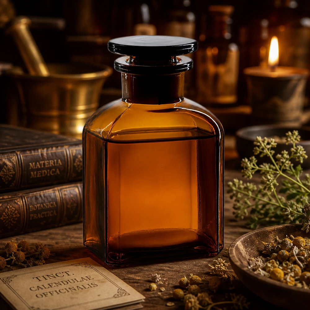 Bottiglia quadrata da 150 ml in vetro ambrato con collo largo e tappo in vetro per tinture ed estratti di erbe
