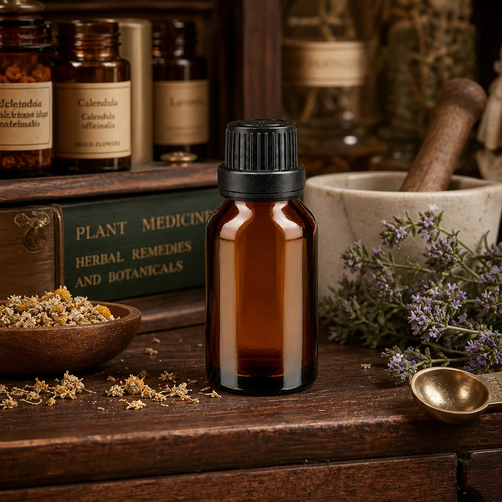 Apothekenflasche braun 15ml Tropfverschluss Giessring 2mm schwarz Originalitätsverschluss Kompakte Apothekenflasche Braunglas 15ml mit schwarzem Originalverschluss für Naturheilkunde