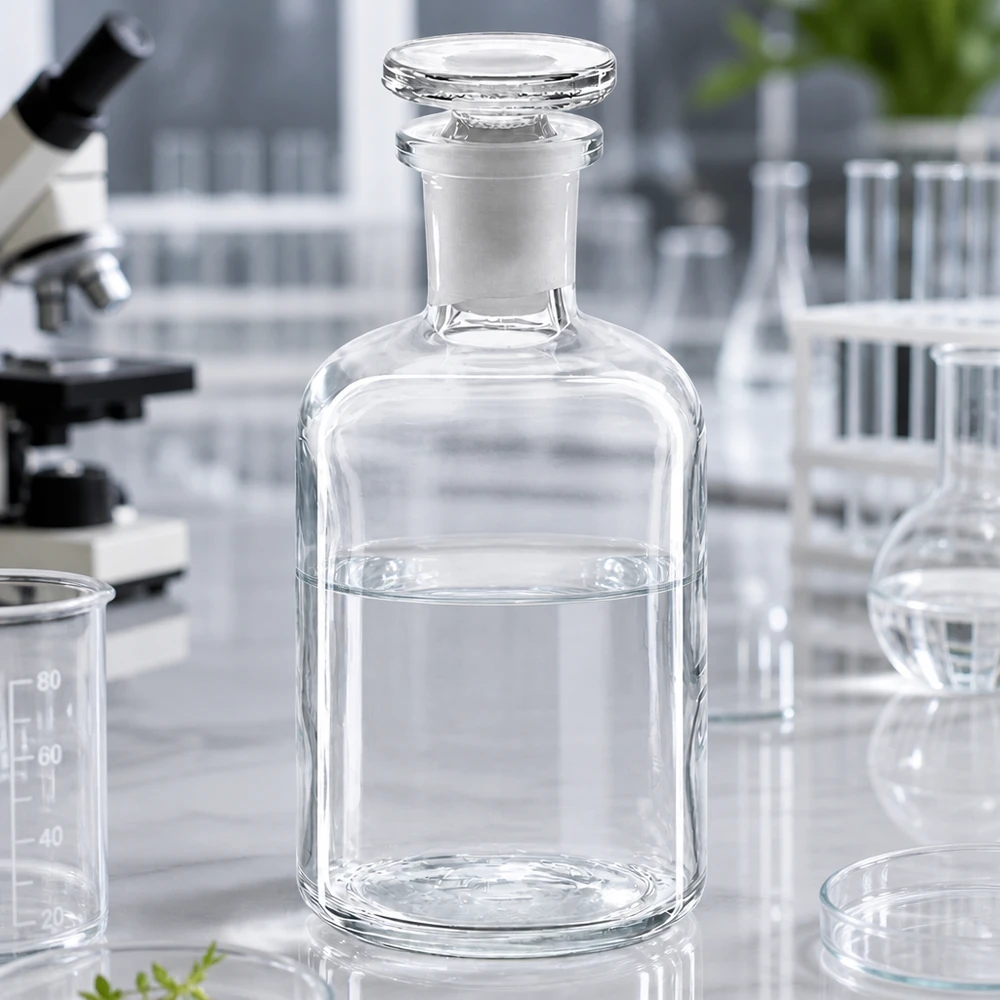 Bottiglia a spalla tonda 100ml chiara a collo stretto in vetro con tappo Fiaschetta per sostanze chimiche da 100 ml in vetro borosilicato a collo stretto con tappo in vetro, per laboratorio e farmacia