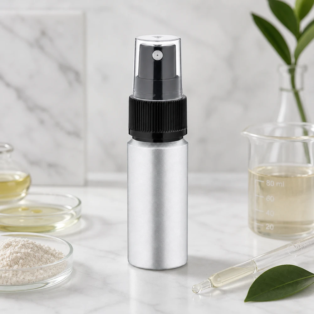 20ml gebeizte Aluflasche mit Zerstäuber Leichte 20ml Alu-Sprühflasche mit präzisem Zerstäuber für Aromatherapie und Wellness