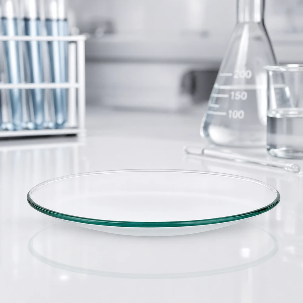 Piastra di vetro per orologi Ø 60 mm Piatto professionale in vetro per orologi da 60 mm per esperimenti di laboratorio e applicazioni scientifiche