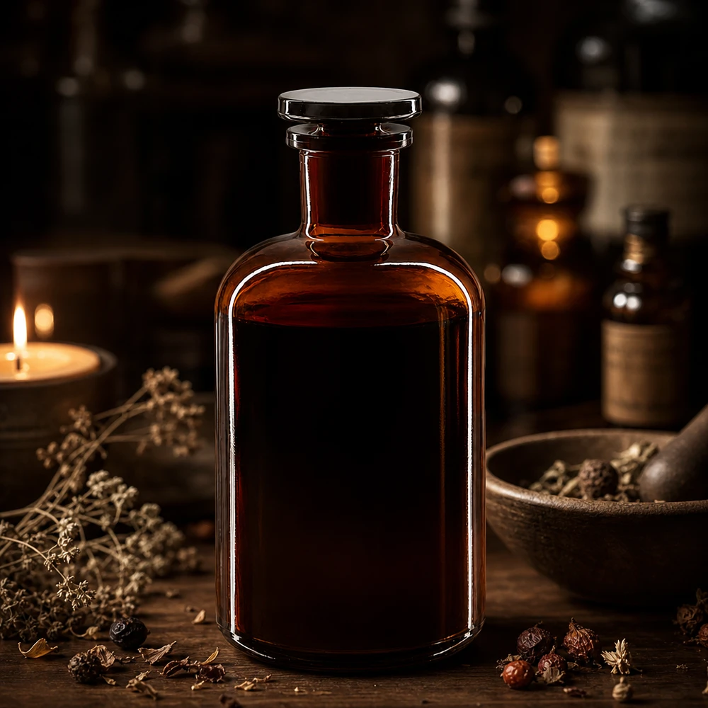 Bottiglia a spalla tonda 500ml marrone collo stretto in vetro con tappo Bottiglia a spalla arrotondata da 500 ml in vetro ambrato, a collo stretto, con tappo in vetro, per estratti di erbe e tinture