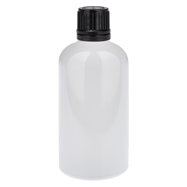 Flacone da 100 ml con tappo a vite da 11 mm nero con chiusura di sicurezza WhiteLine UT18/100 Flacone da 100 ml con tappo a vite da 11 mm nero con chiusura di sicurezza WhiteLine UT18/100