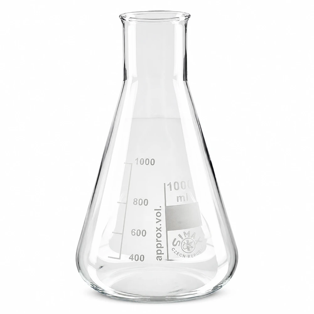 Pallone da laboratorio compatto da 200 ml con forma conica e ampia apertura per una manipolazione sicura