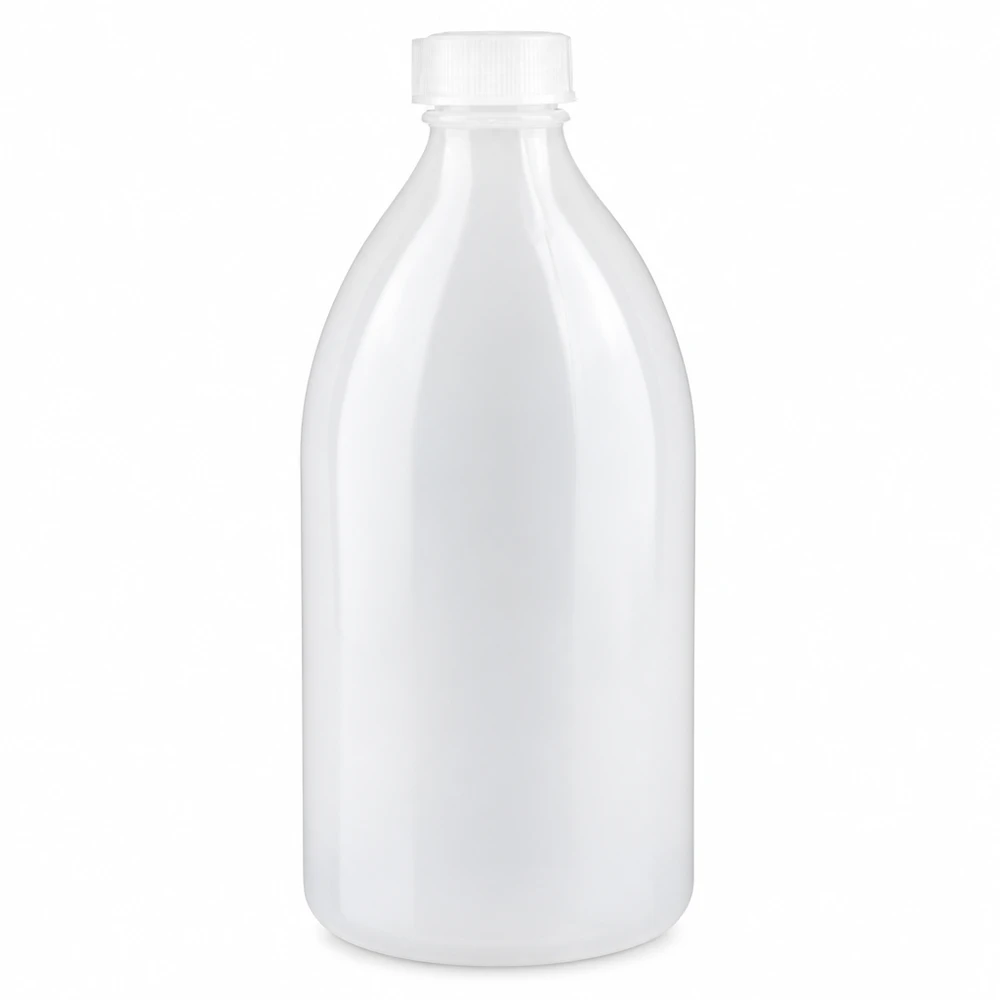 500ml Schraubflasche, Enghals Laborflasche Weiße 500ml Schraubflasche mit engem Flaschenhals für Labor und Chemie