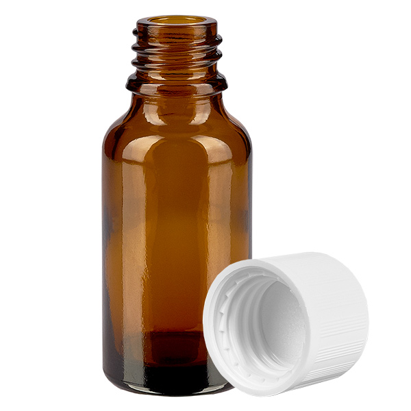 20ml Flasche 11mm Schraubverschluss weiß Standard Kindersicherung BrownLine UT18/20