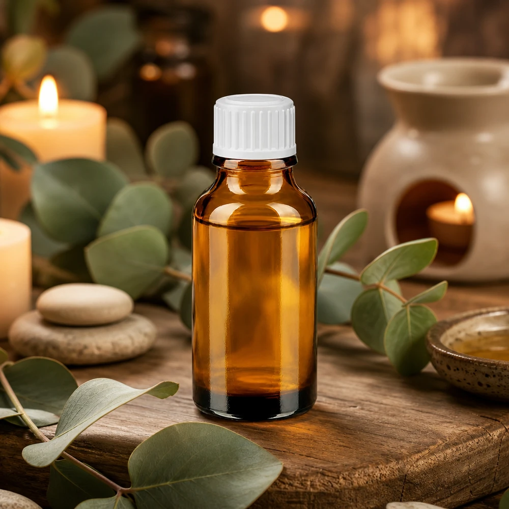 Apothekenflasche braun 20ml Schraubverschluss weiß Standard Bernsteinfarbene Apothekerflasche 20ml lichtgeschützt für Naturkosmetik und ätherische Öle