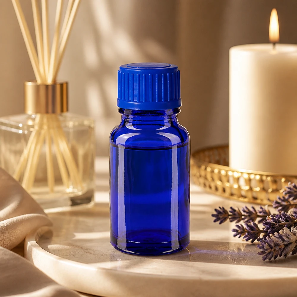 10ml Flasche 11mm Schraubverschluss blau Standard BlueLine UT18/10 Vielseitige 10ml blaue Glasflasche für DIY-Projekte und selbstgemachte Kosmetikprodukte