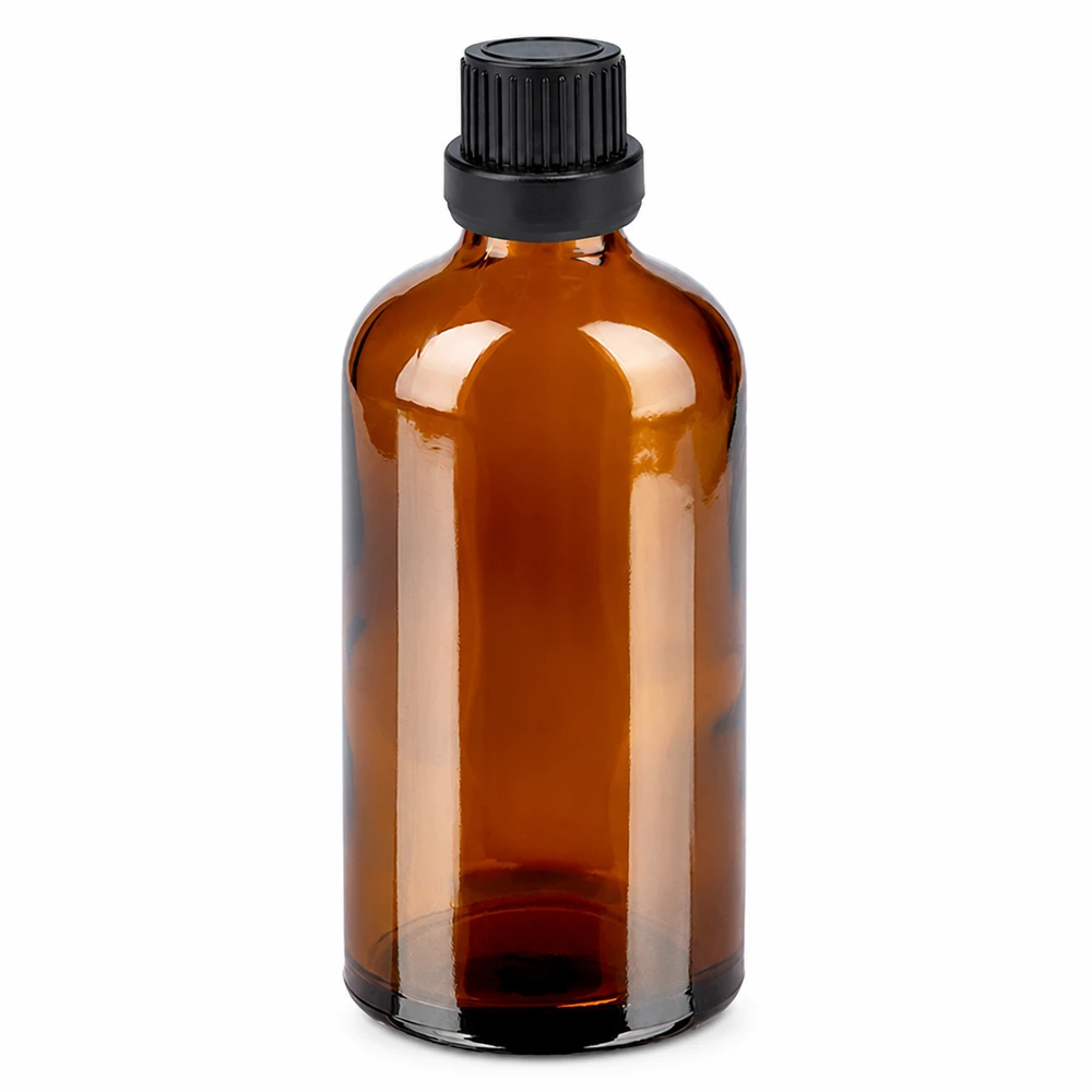 100ml Tropfflasche 2mm schwarz Originalitätsverschluss BrownLine UT18/100 Kleine 100ml Glasflasche braun mit Tropfeinsatz ideal für Kosmetik und Naturheilkunde