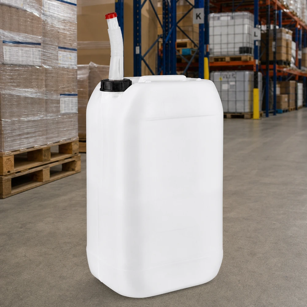 Robuster Vorratskanister 15 Liter mit ergonomischem Griffbereich und Auslaufrohr
