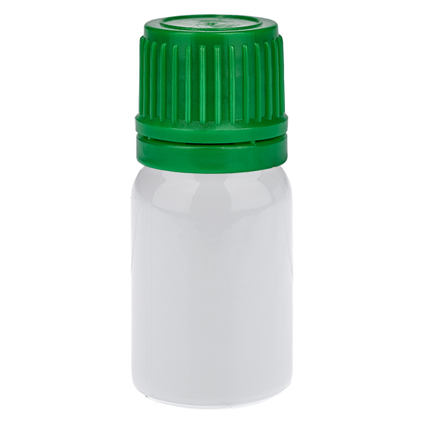 Flacone da 5 ml con tappo a vite da 11 mm verde, tappo di sicurezza WhiteLine UT18/5 Flacone da 5 ml con tappo a vite da 11 mm verde, tappo di sicurezza WhiteLine UT18/5